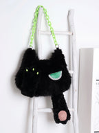 Face-Covering Black Cat Convertible Backpack - Black Cat (Plush Style) Shoulder Carry / Backpack Carry.
