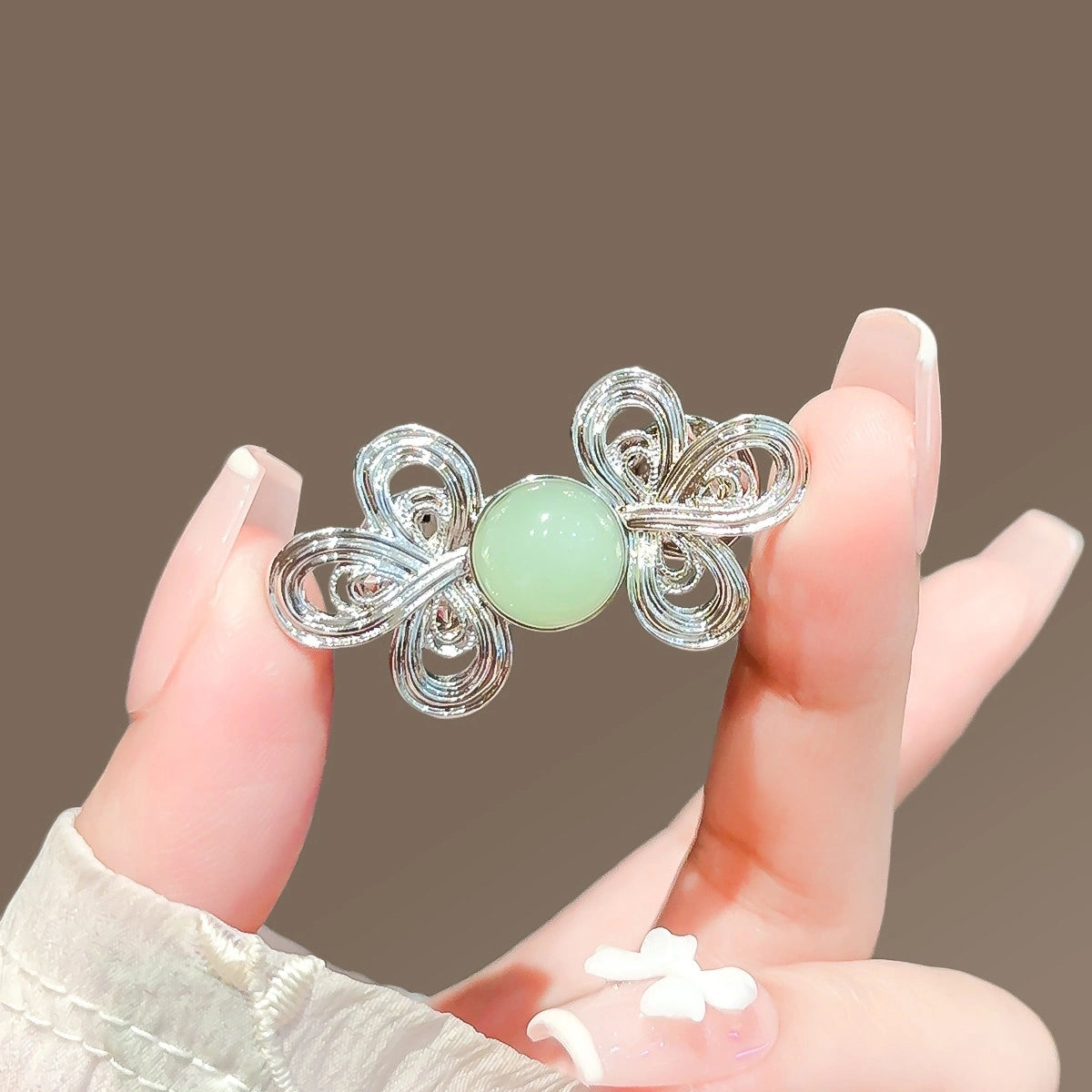 Chinese Knot Waist Tightener Pin variant image showing silver Chinese knot waist pin