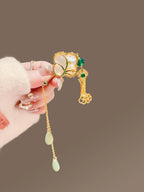 Ruyi Floral Pendant Brooch product image showing ruyi floral charm