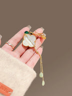 Ruyi Floral Pendant Brooch product image showing ruyi floral charm