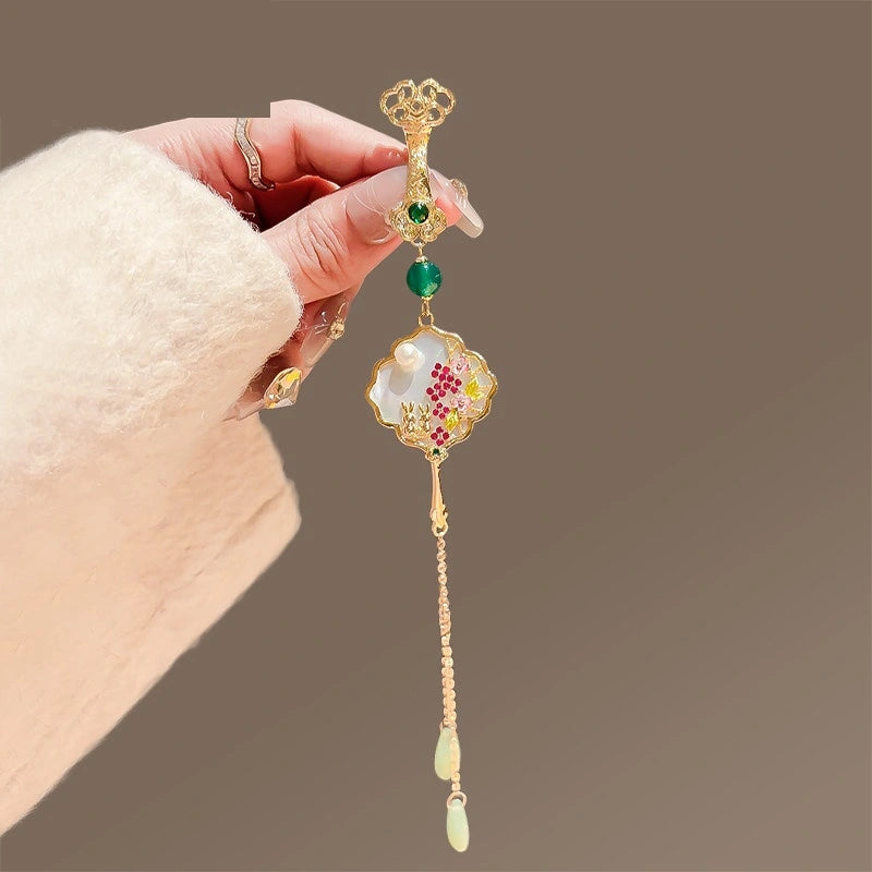 Ruyi Floral Pendant Brooch variant image showing moon rabbit pendant brooch