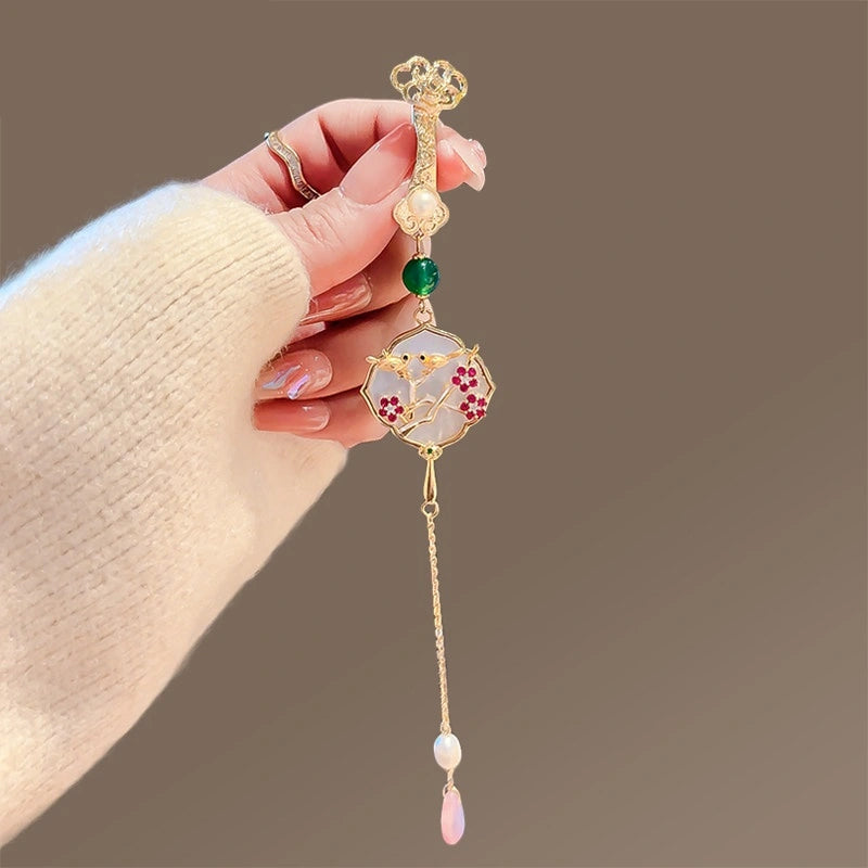 Ruyi Floral Pendant Brooch variant image showing magpie branch pendant brooch