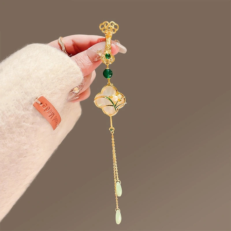 Ruyi Floral Pendant Brooch variant image showing orchid ruyi pendant brooch