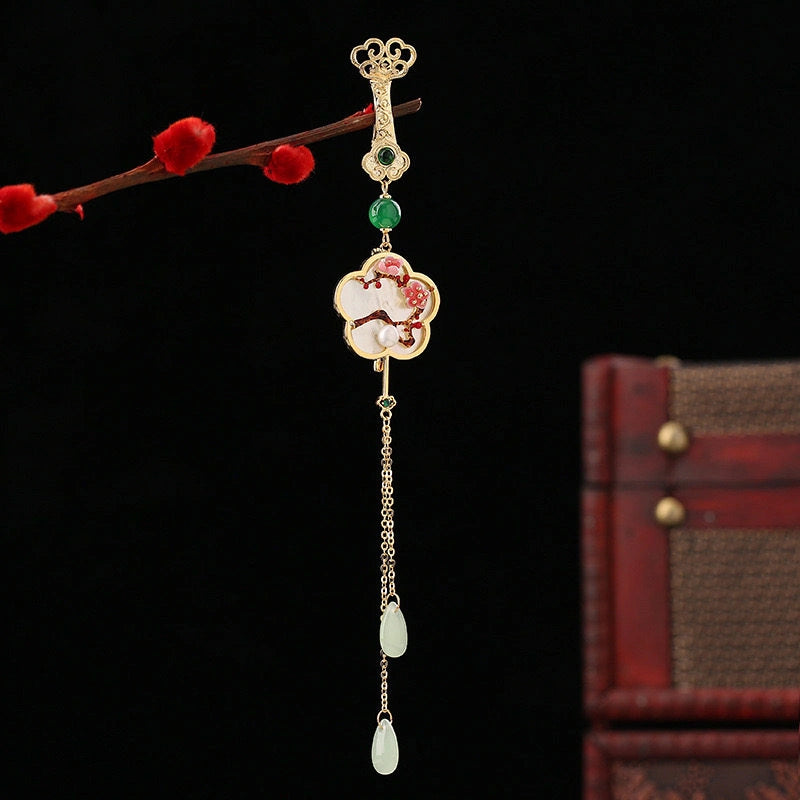 Ruyi Floral Pendant Brooch variant image showing plum blossom ruyi pendant brooch