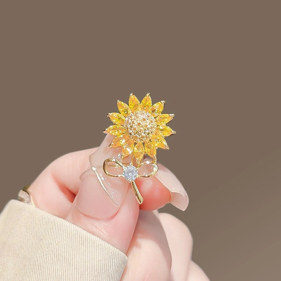 Sunflower Mini Brooch product image showing sunflower