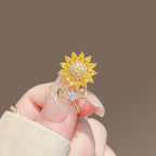 Sunflower Mini Brooch product image showing sunflower