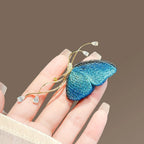 Blue Embroidered Butterfly Brooch product image showing blue butterfly