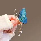 Blue Embroidered Butterfly Brooch variant image showing blue butterfly brooch