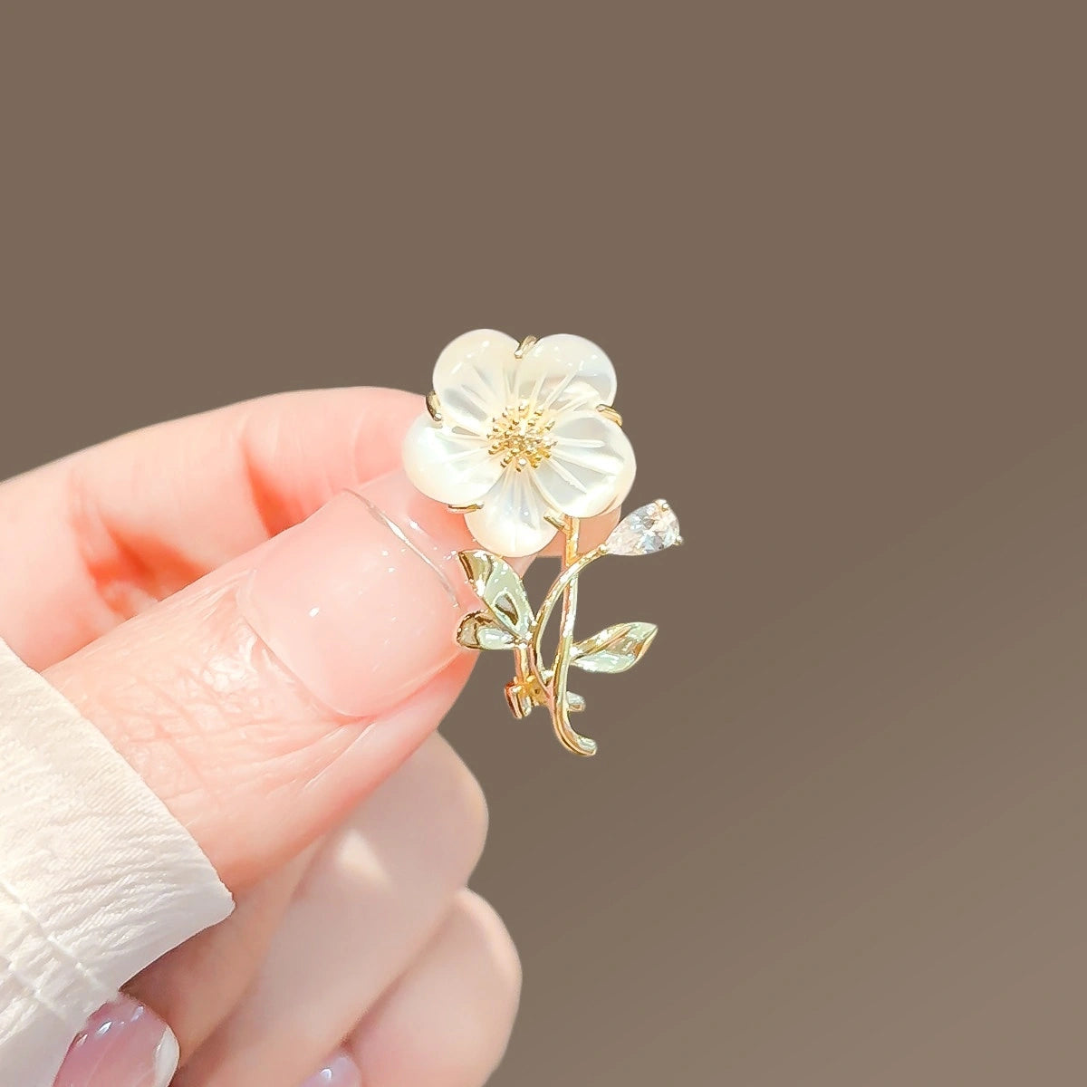 Shell Flower Mini Brooch product image showing shell flower