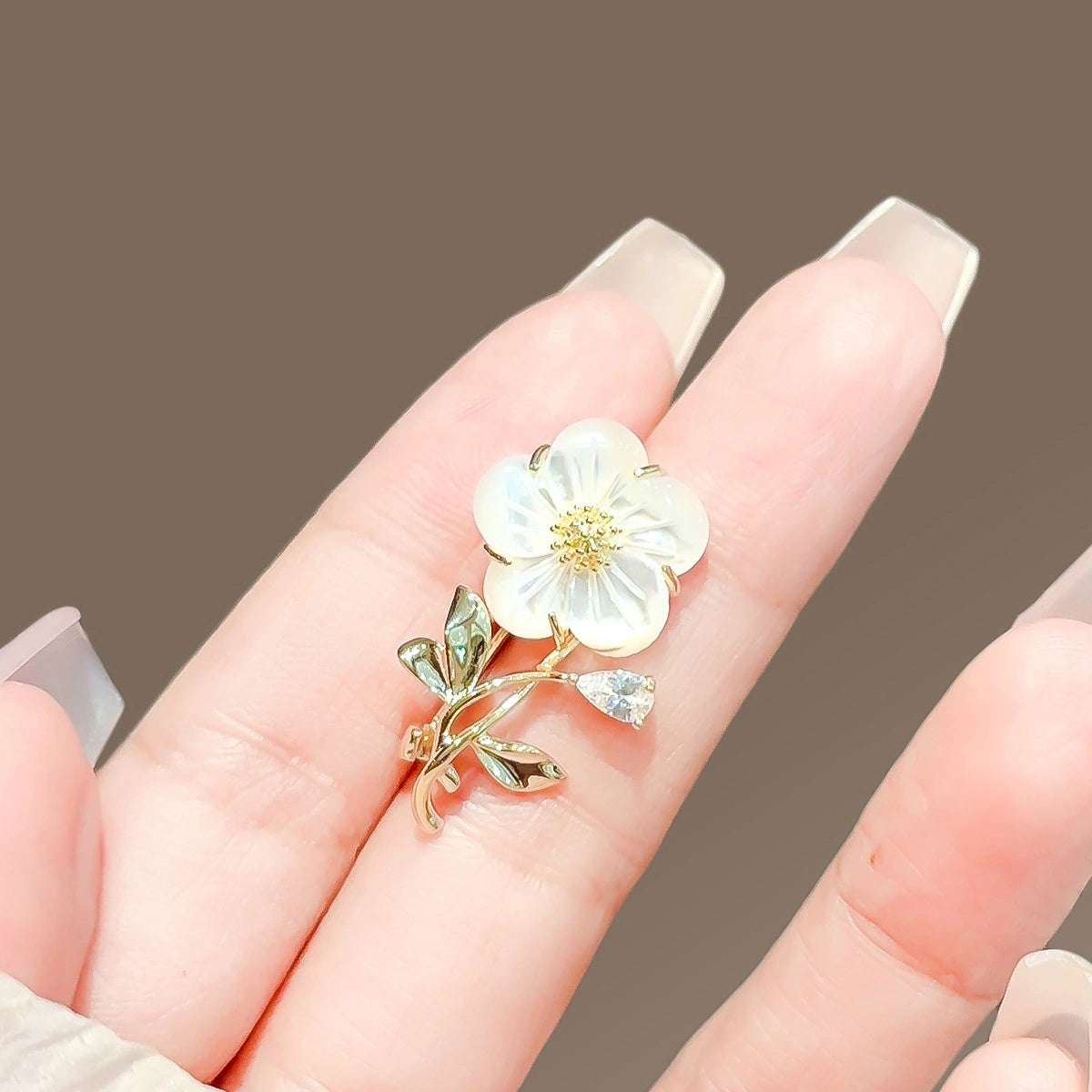 Shell Flower Mini Brooch product image showing shell flower