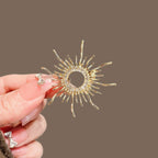 Sunburst Rhinestone Brooch product image showing sunburst star