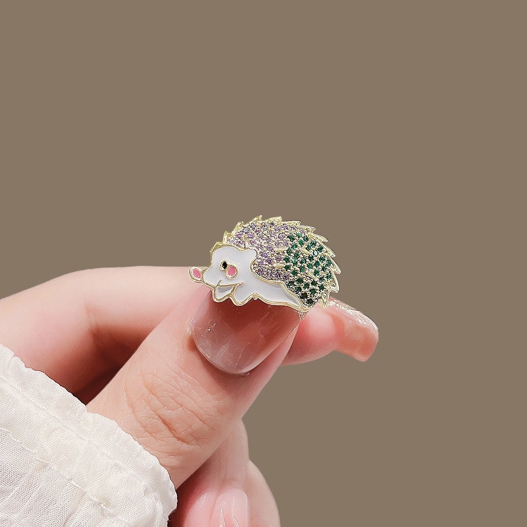 Hedgehog Mini Brooch product image showing hedgehog
