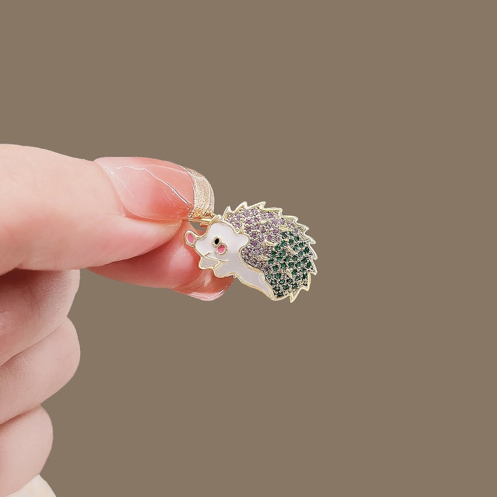 Hedgehog Mini Brooch product image showing hedgehog