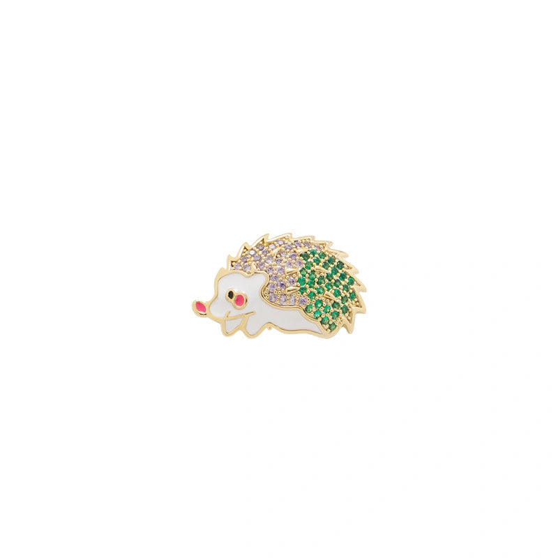 Hedgehog Mini Brooch product image showing hedgehog