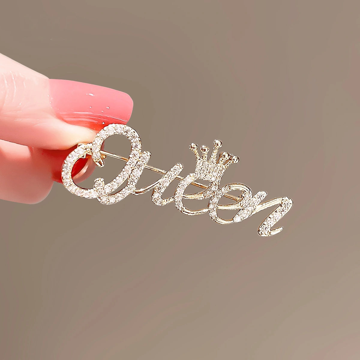 Crown Letter Brooch product image showing crown letter