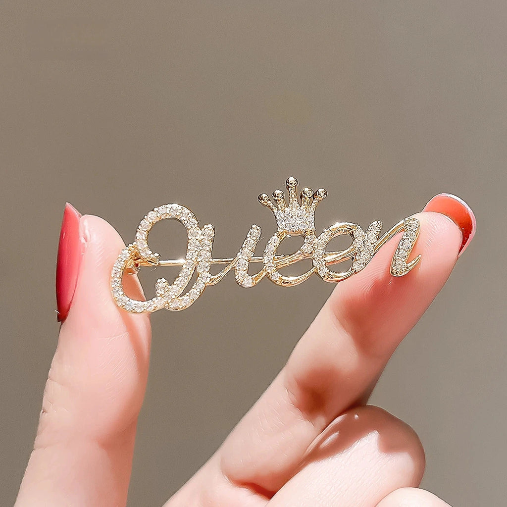 Crown Letter Brooch variant image showing gold crown letter brooch