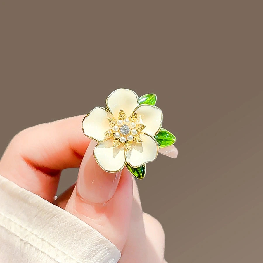 Gardenia Magnetic Brooch product image showing gardenia flower