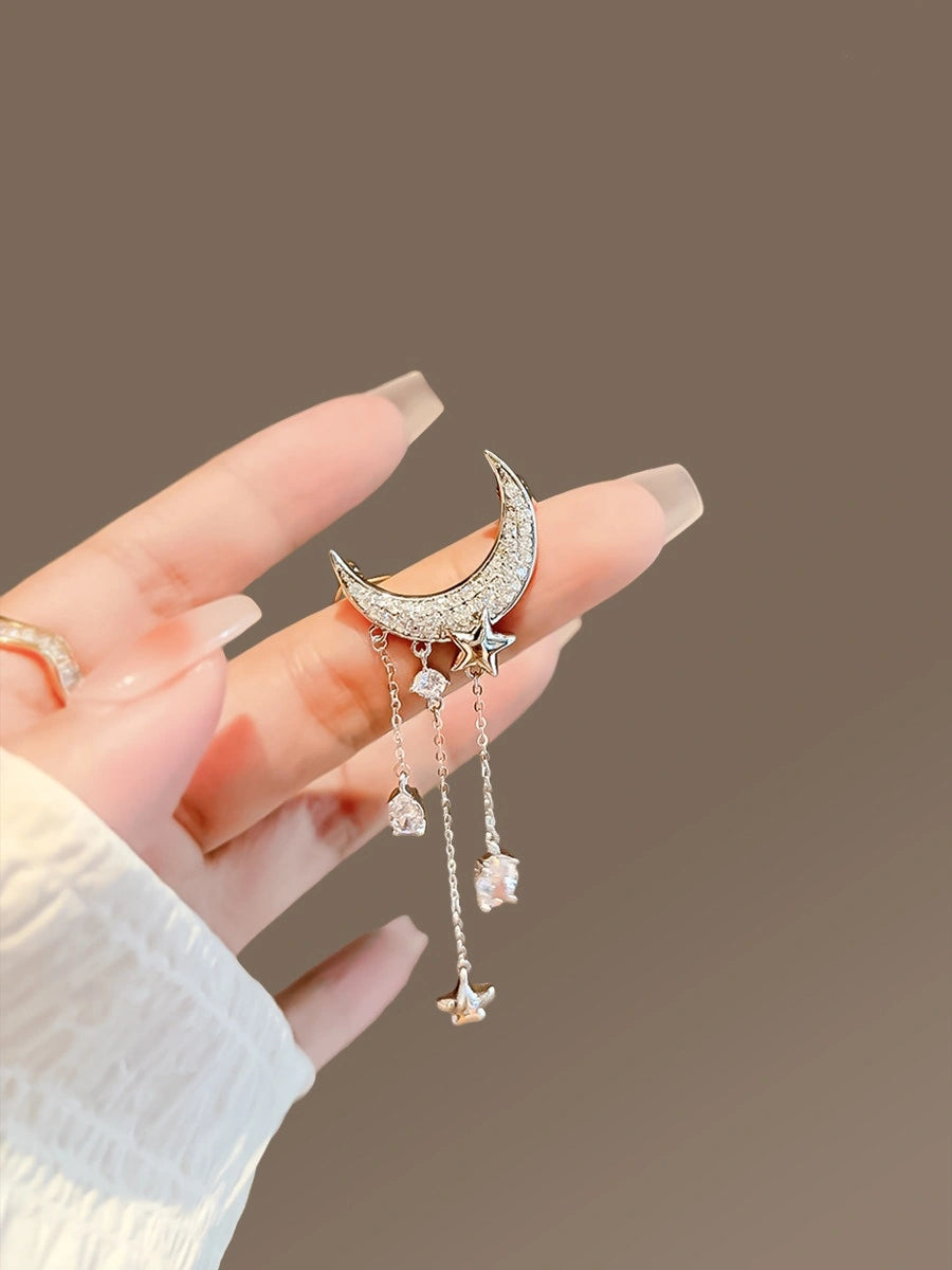 Star Moon Tassel Brooch product image showing star and moon