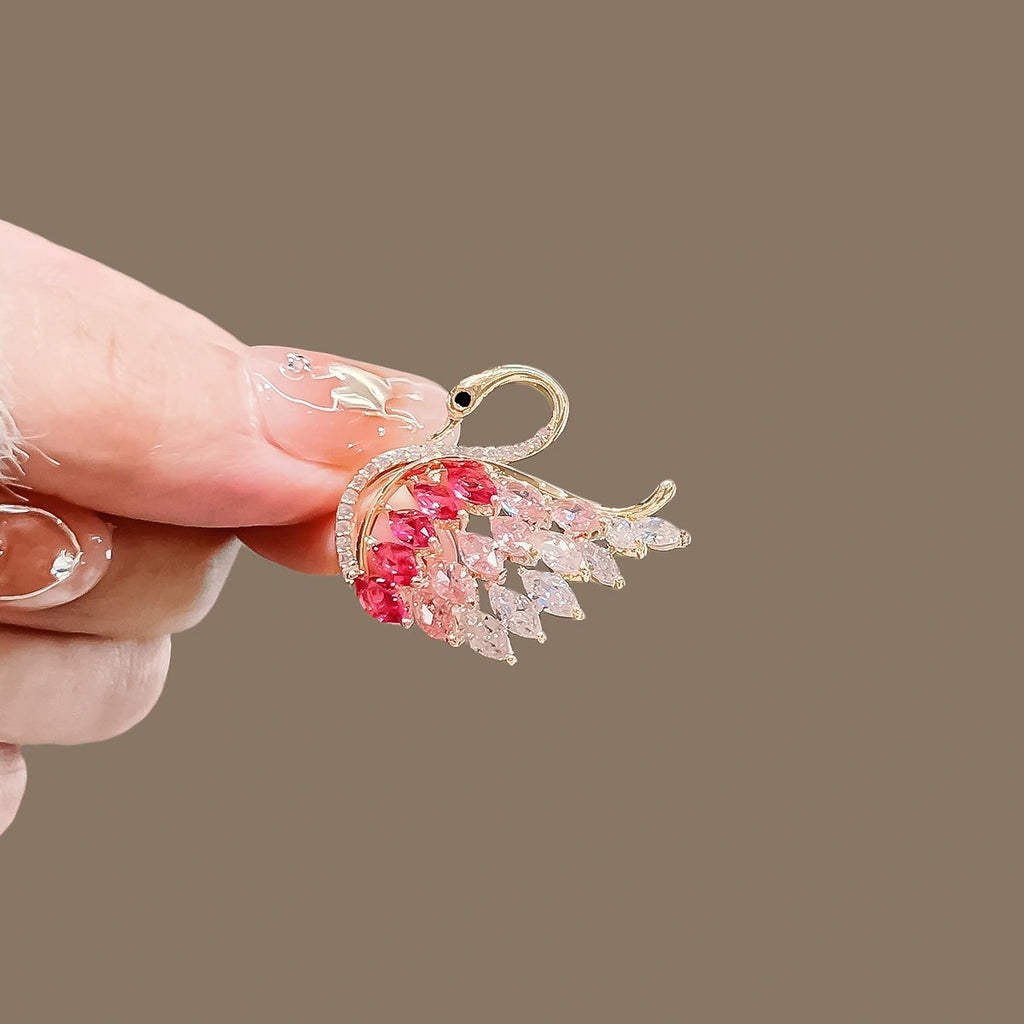 Crystal Swan Brooch product image showing swan