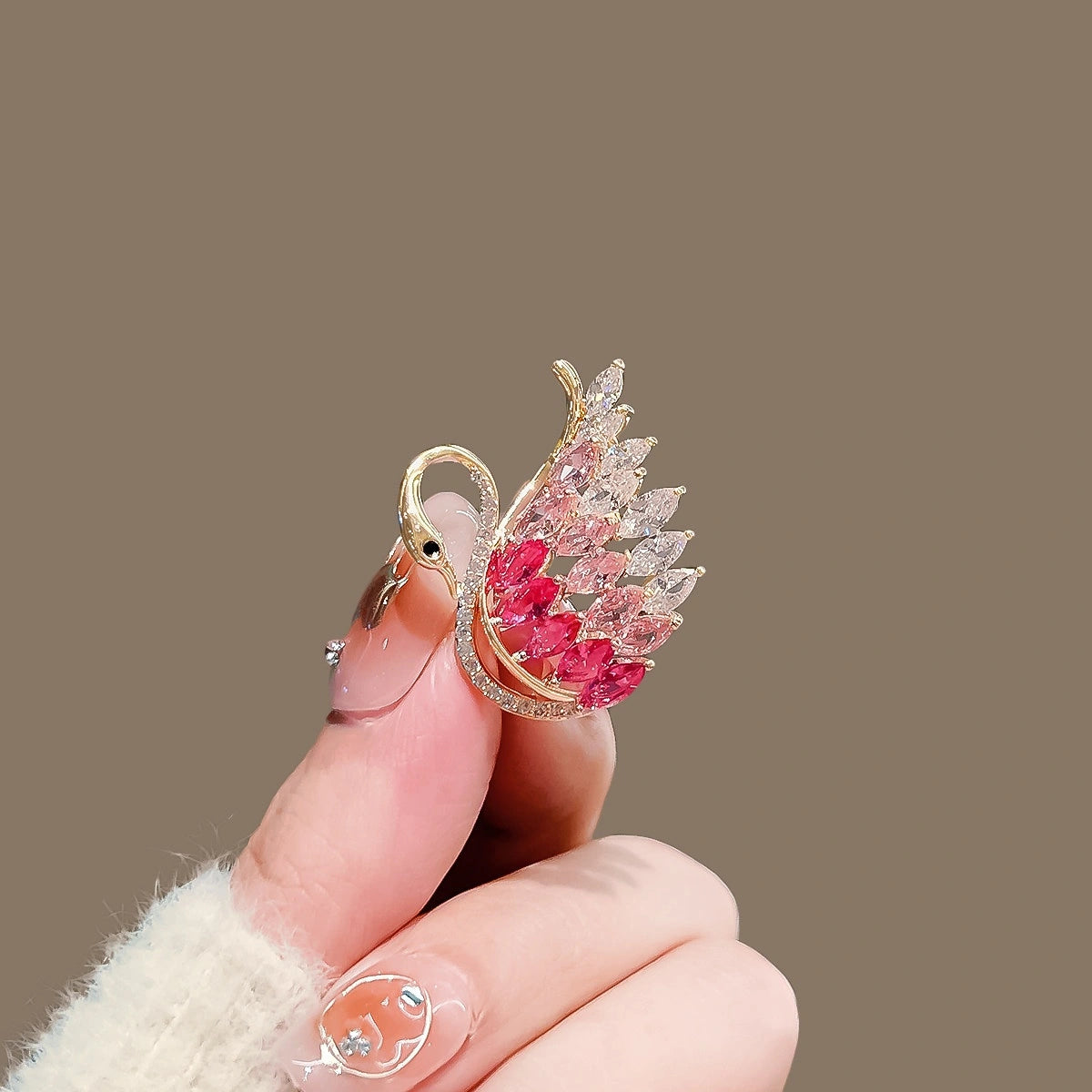 Crystal Swan Brooch product image showing swan