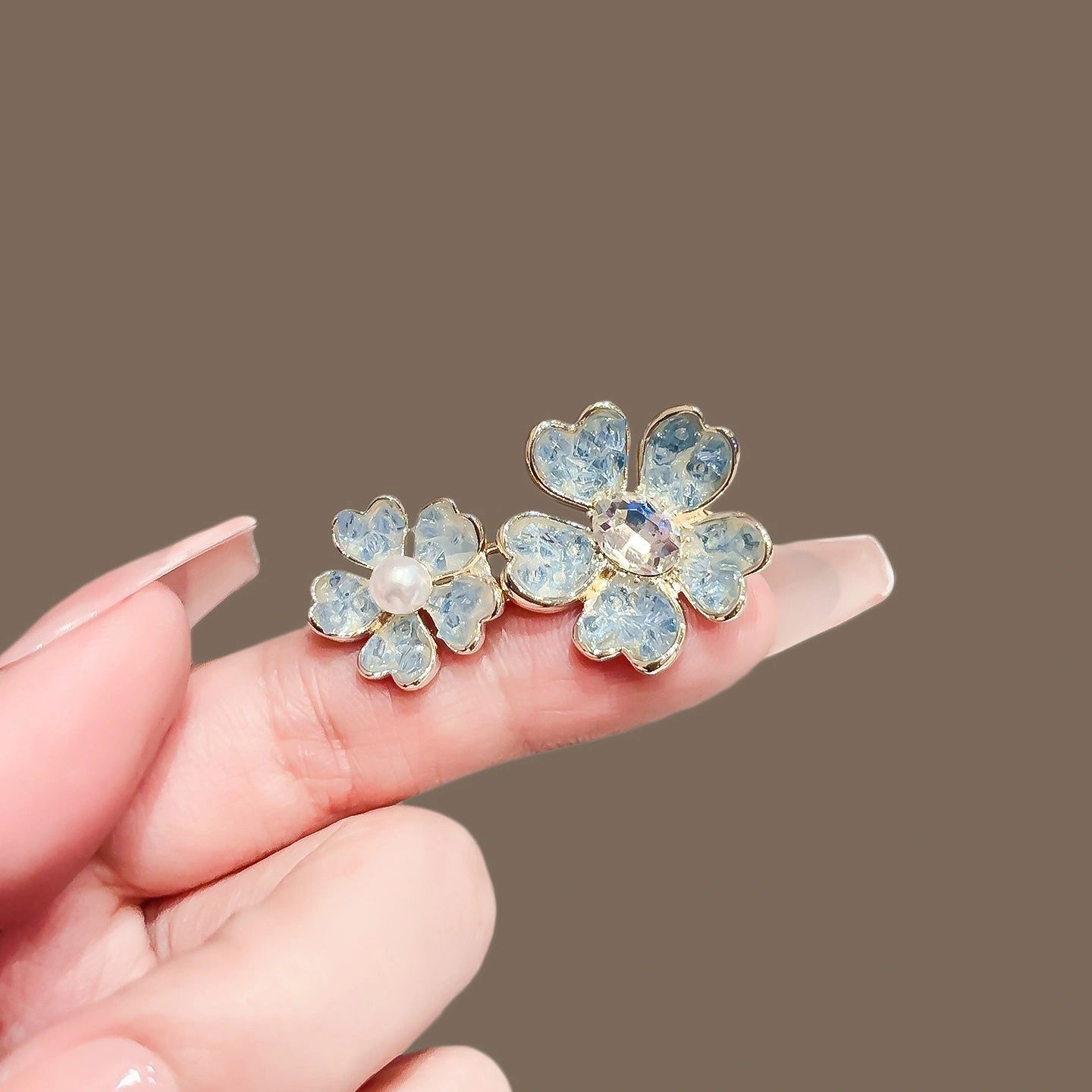 Crystal Flower Waist Tightener Pin product image showing crystal flower