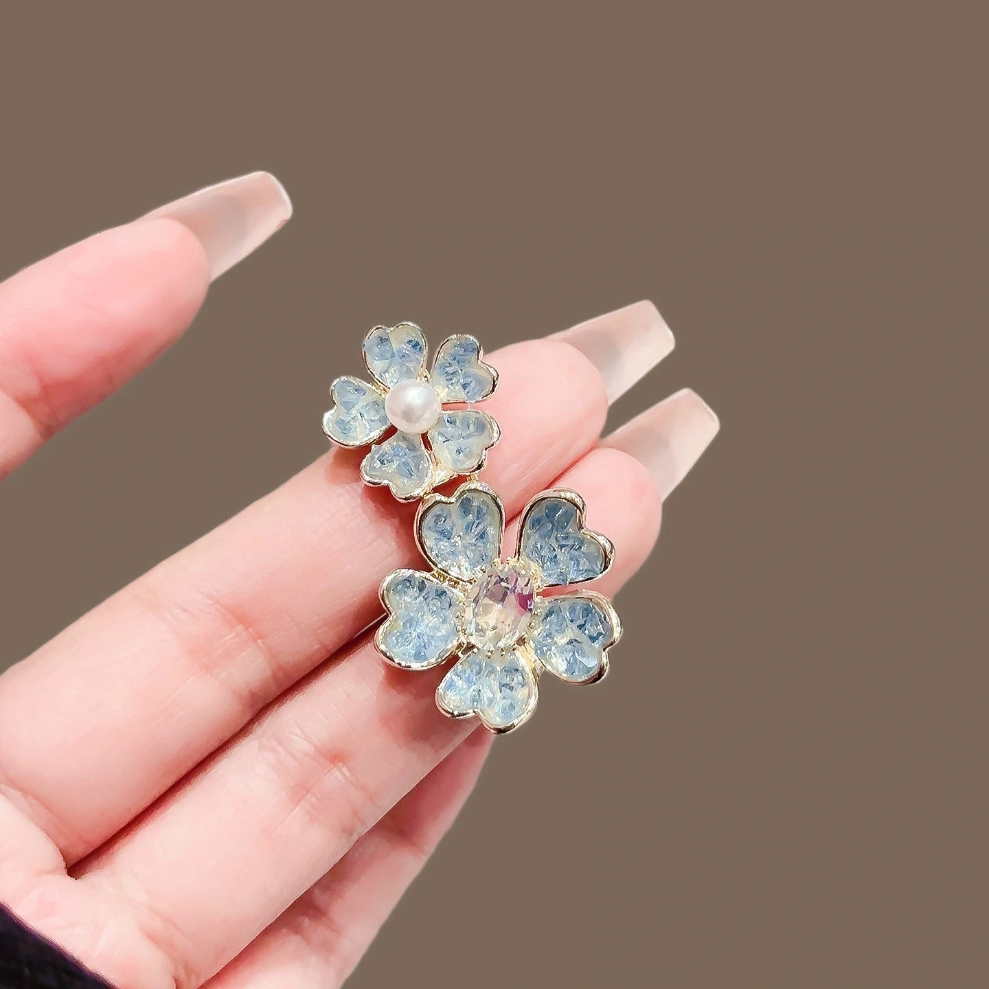 Crystal Flower Waist Tightener Pin product image showing crystal flower
