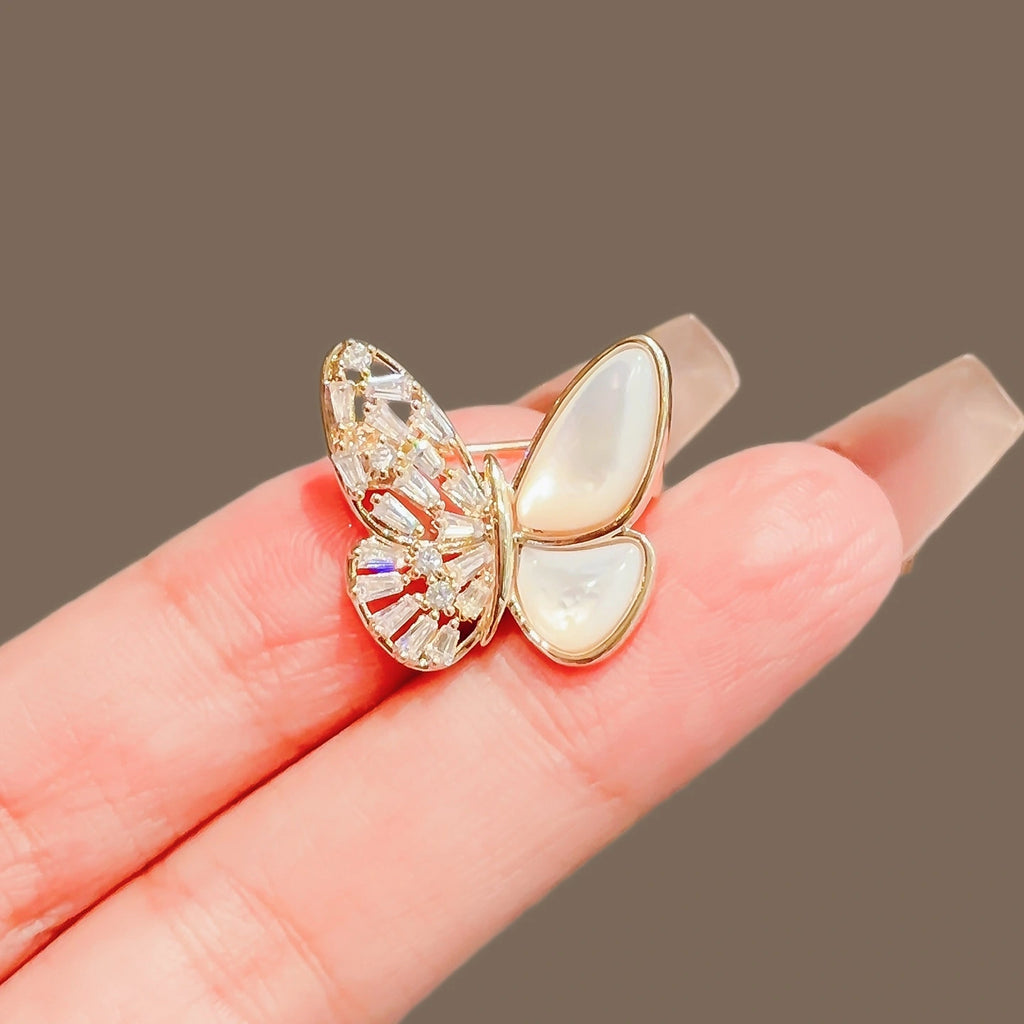 Mother-of-Pearl Butterfly Mini Brooch product image showing butterfly