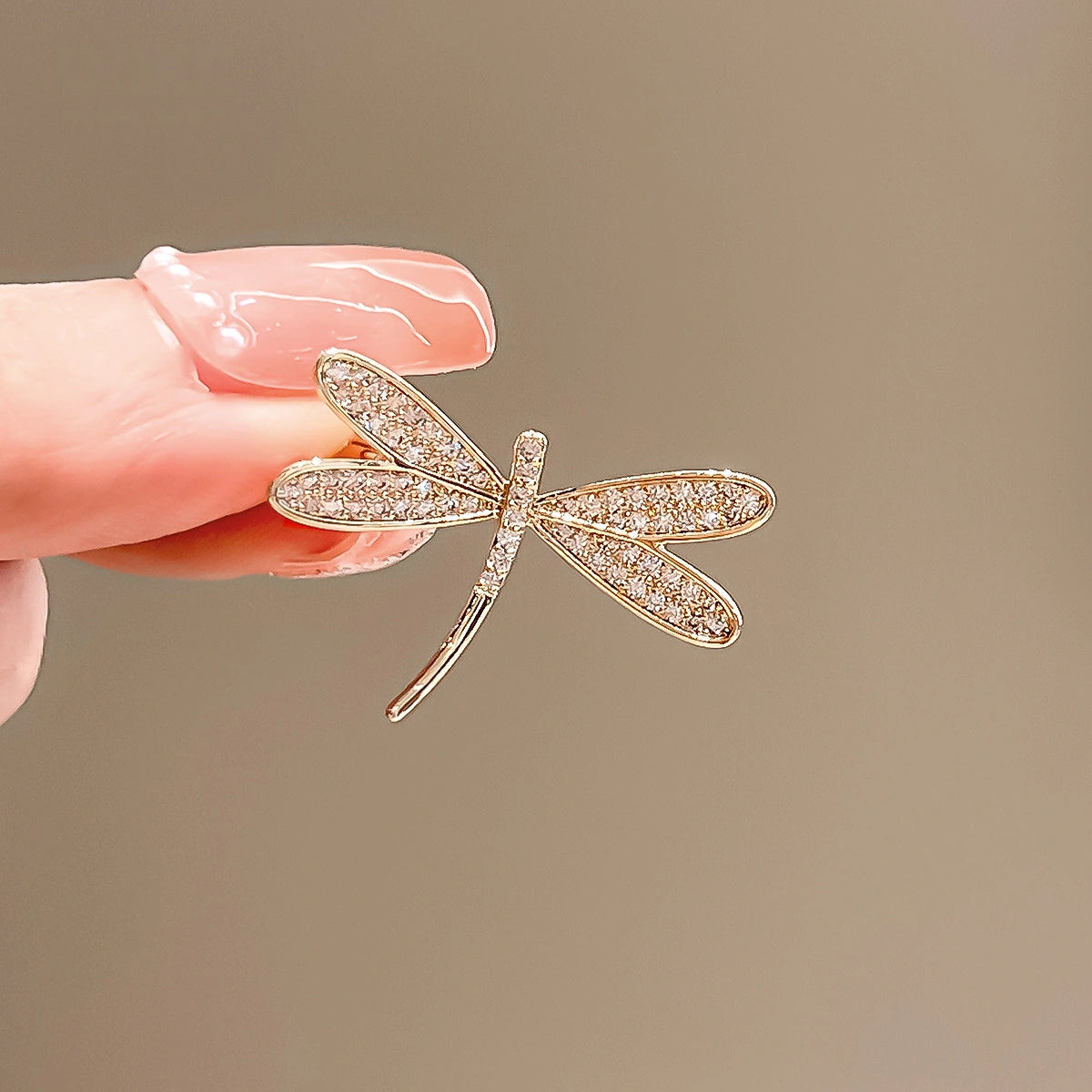 Rhinestone Dragonfly Brooch product image showing dragonfly