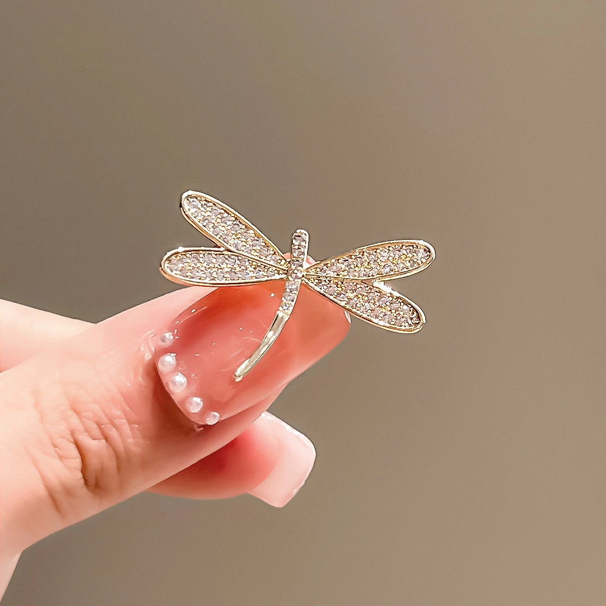 Rhinestone Dragonfly Brooch product image showing dragonfly