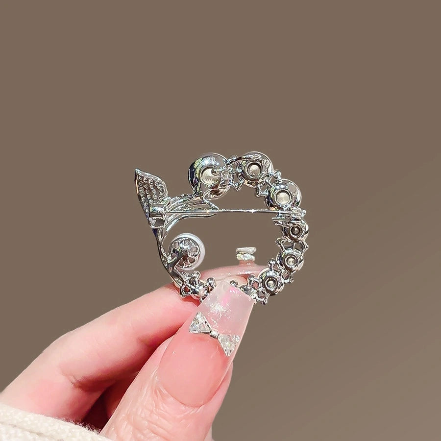 Ocean Fishtail Rhinestone Brooch product image showing fishtail