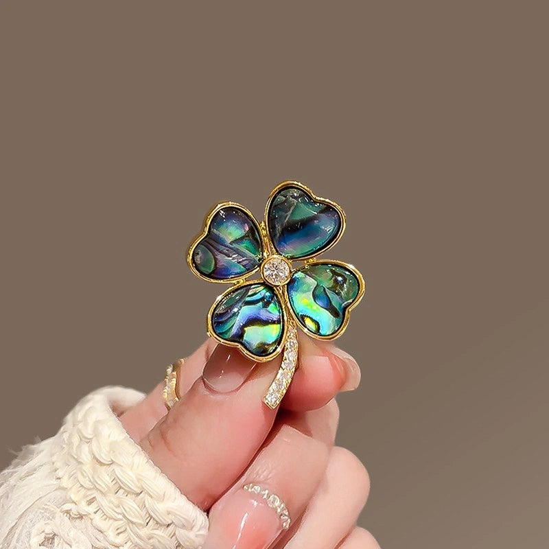 Mother-of-Pearl Ruyi Brooch variant image showing abalone clover brooch