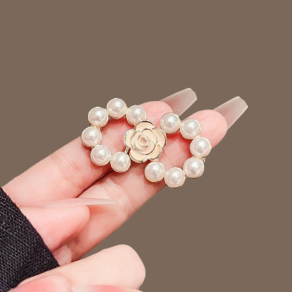 Pearl Camellia Waist Tightener Pin product image showing camellia flower