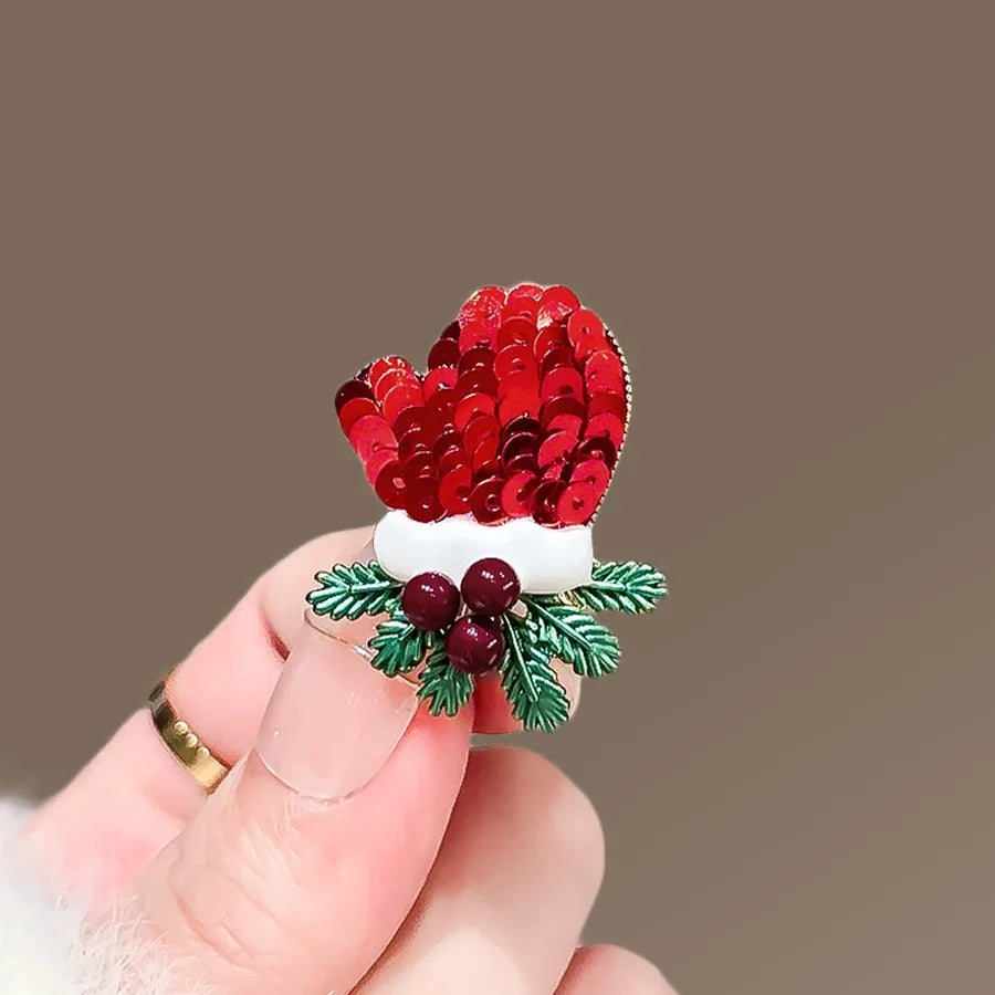 Sequin Holiday Glove brooch variant image