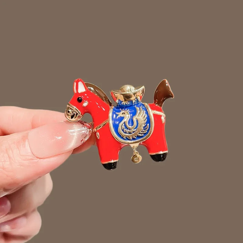 Red Horse with Ingot brooch variant image