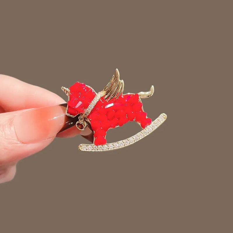 Red Crystal Pegasus brooch variant image