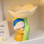 Girl with a Pearl Earring Tulip Tray, Resin Art Storage Decor