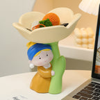 Girl with a Pearl Earring Tulip Tray, Resin Art Storage Decor