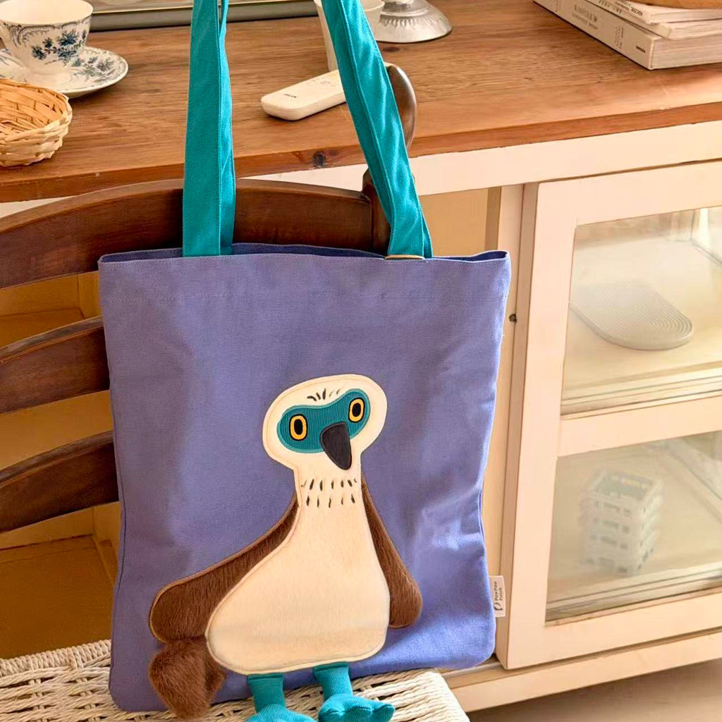 Large Capacity Blue-footed Booby Canvas Tote Bag
