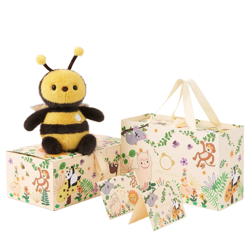 Cute Fuzzy Honey Bee Plush Toy