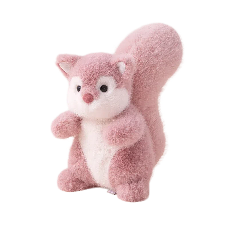Pink Fluffy Squirrel Plush Toy