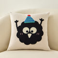 Cute Cartoon Cat Embroidered Throw Pillow