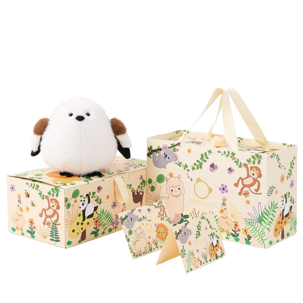 Fluffy White Tit Plush Toy