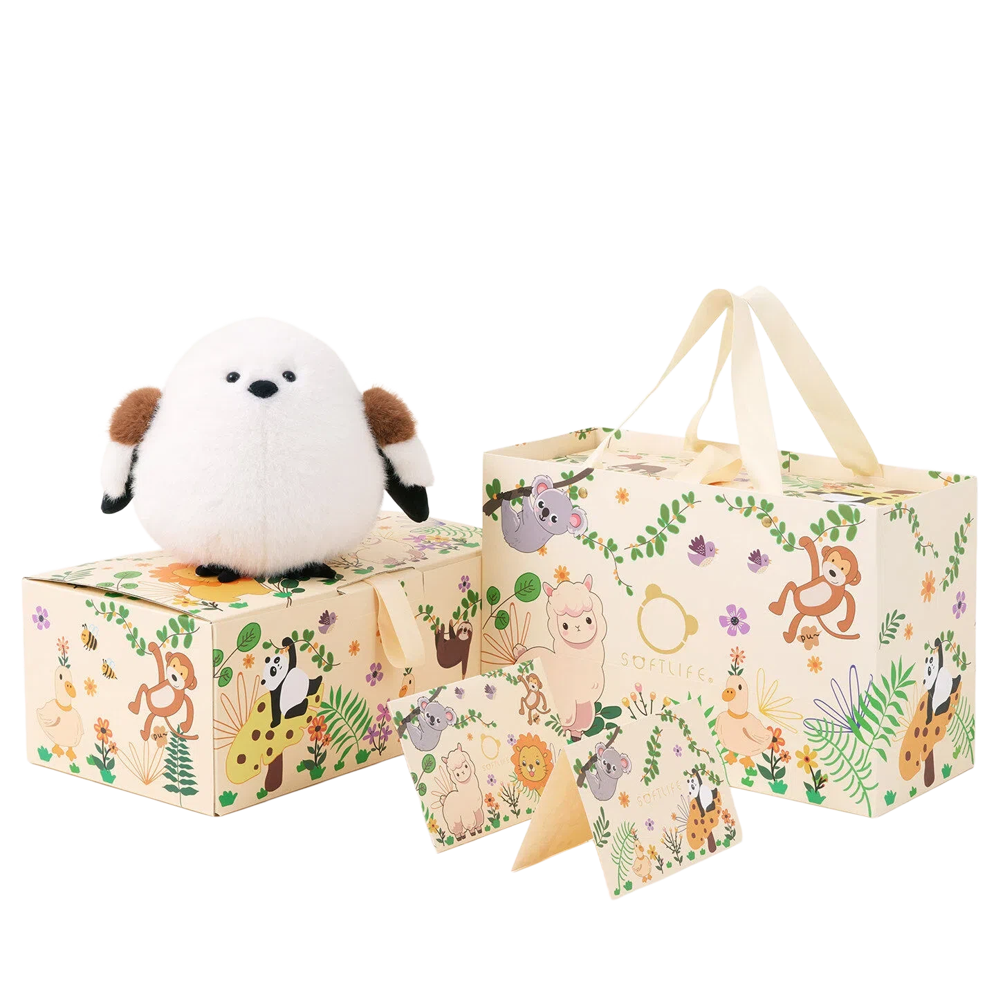 Fluffy White Tit Plush Toy