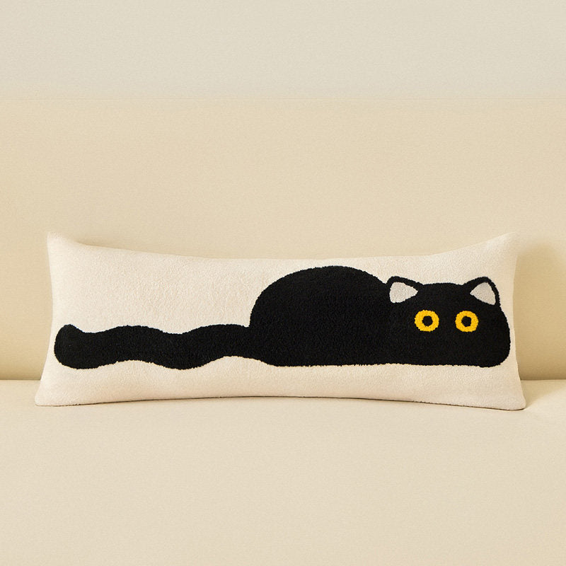 Cute Creative Black Cat Plush Throw Pillow