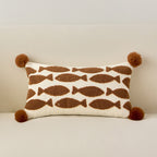 Cute Cartoon Cat Embroidered Throw Pillow