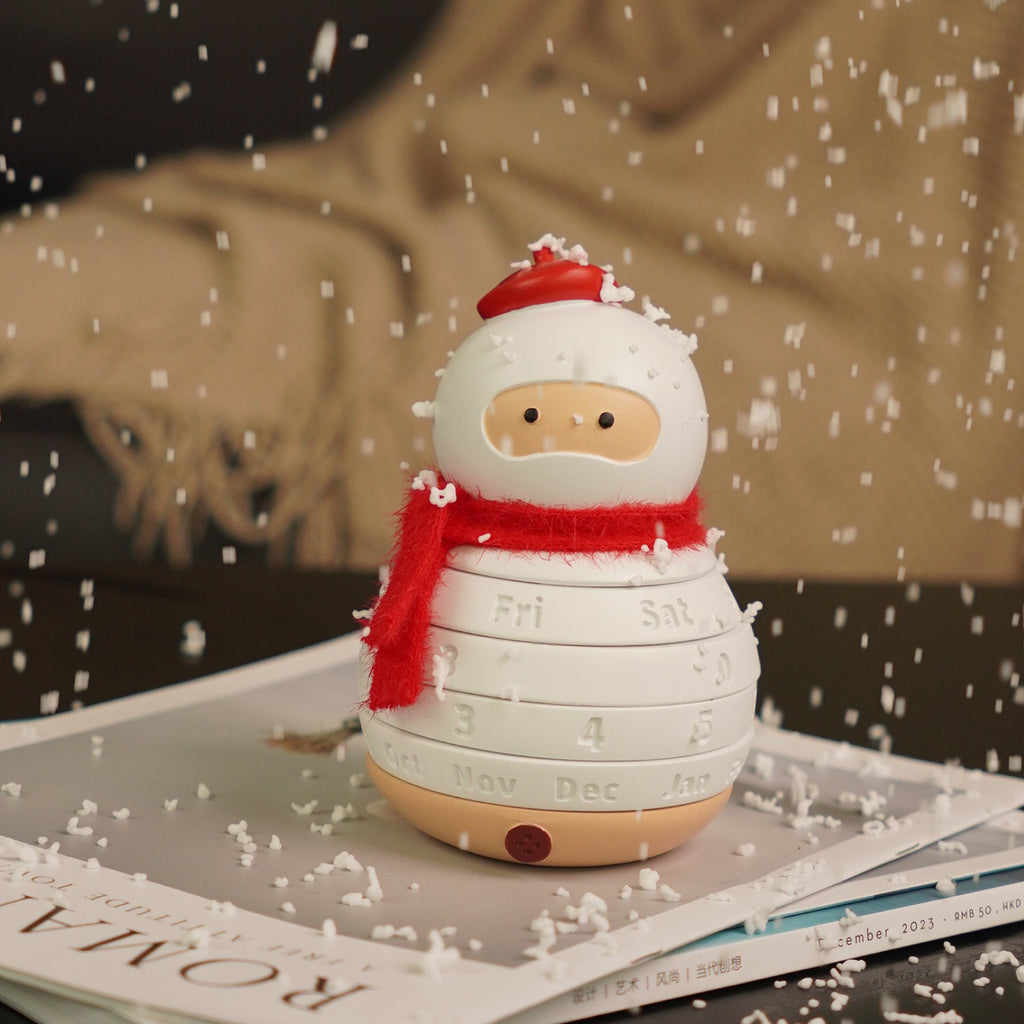 Snowman Rotating Perpetual Calendar, Cute Christmas Desk Decor