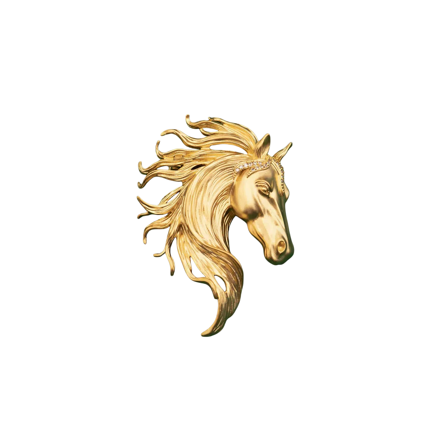 Vintage Knight Spirit Horse Head Brooch, Elegant Power Totem Pin
