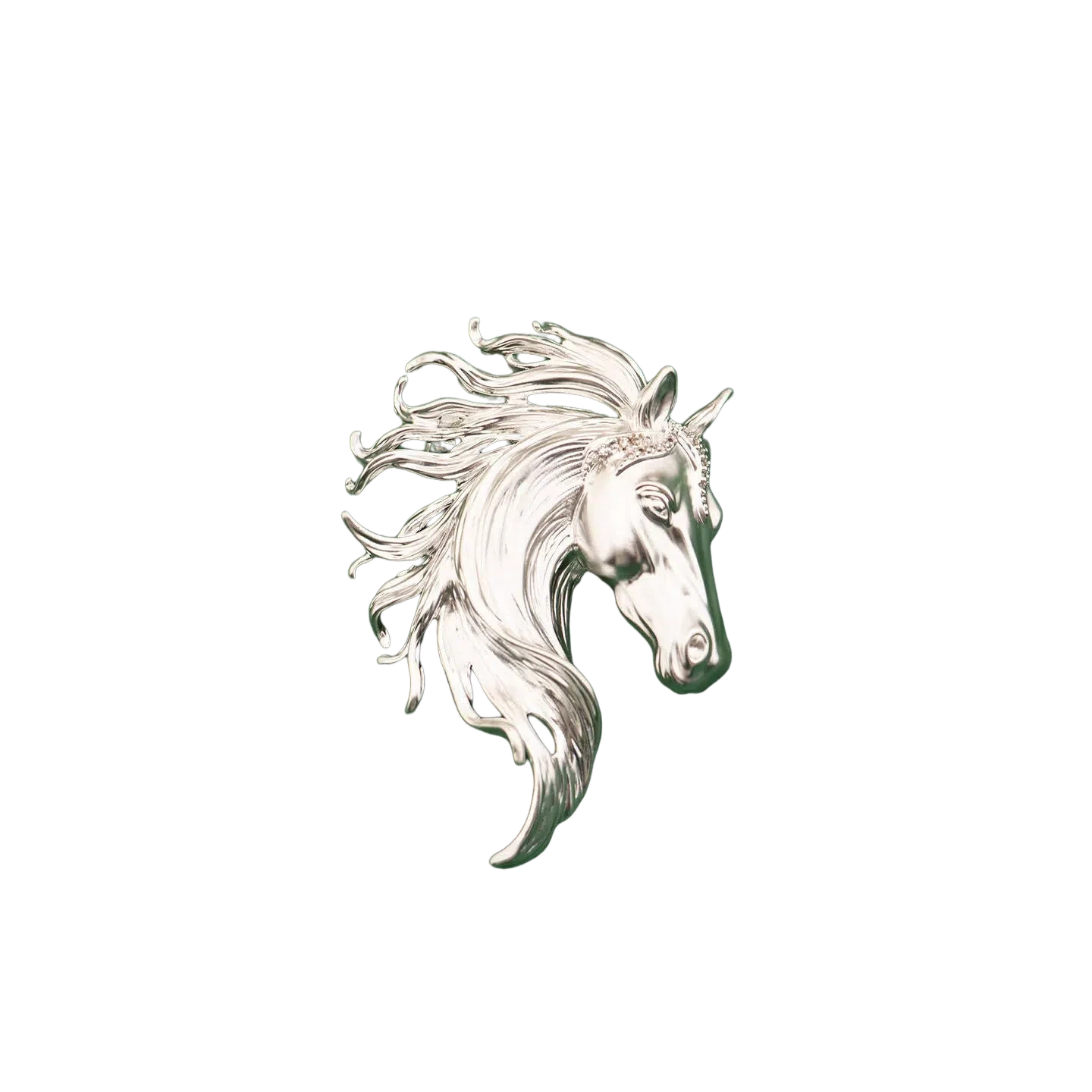 Vintage Knight Spirit Horse Head Brooch, Elegant Power Totem Pin