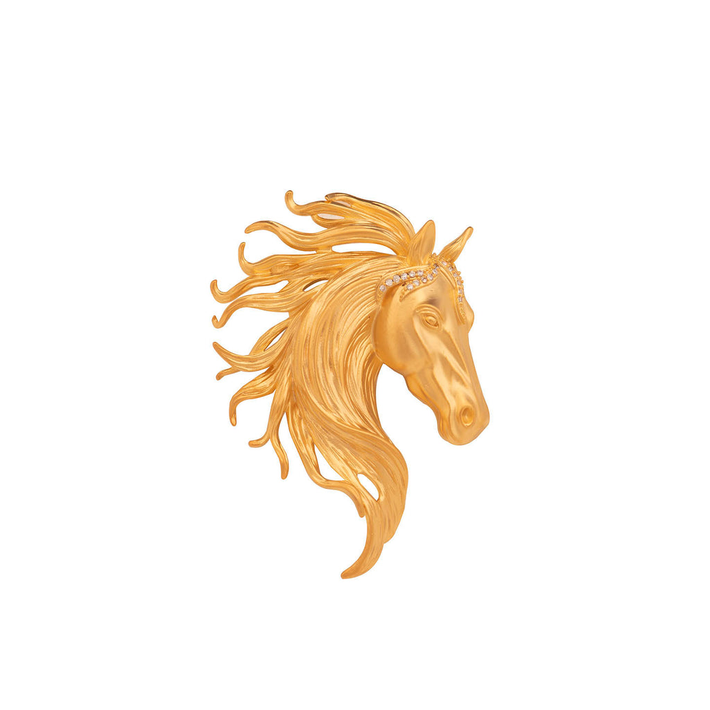 Vintage Knight Spirit Horse Head Brooch, Elegant Power Totem Pin