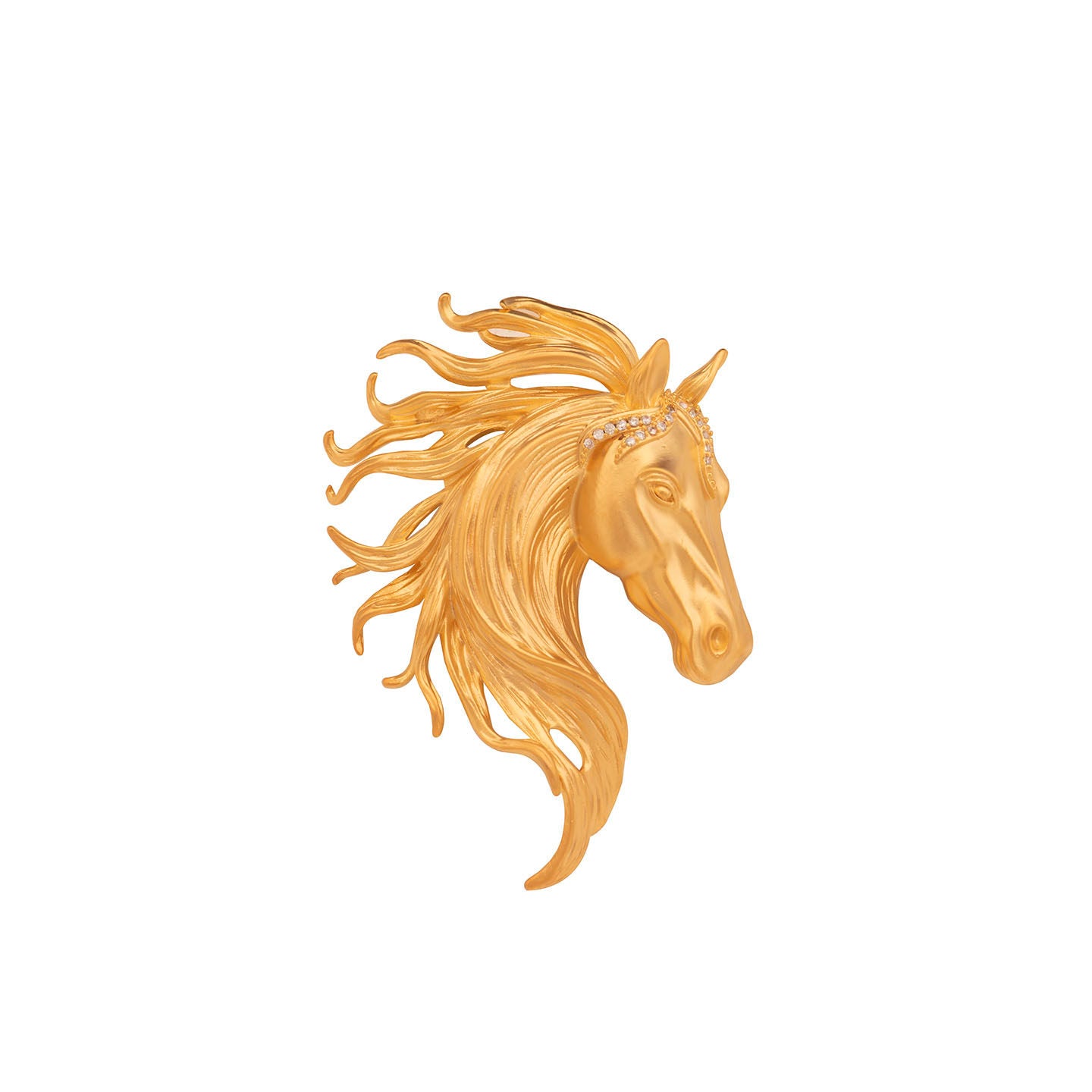 Vintage Knight Spirit Horse Head Brooch, Elegant Power Totem Pin
